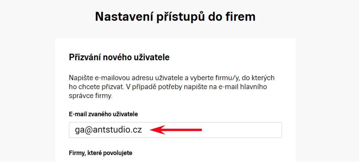 Nastavení přístupů a přizvání nového uživatele na Firmy.cz | Jak nasdílet přístup k Firmy.cz