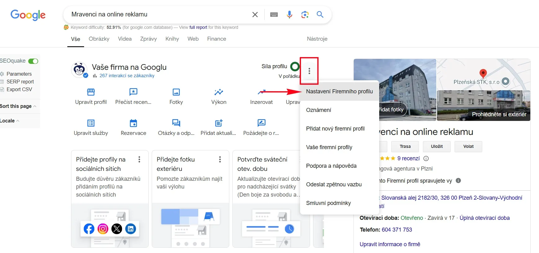 Vyhledávání firmy na Google a nastavení Firemního profilu | Jak nasdílet přístup do Google Business