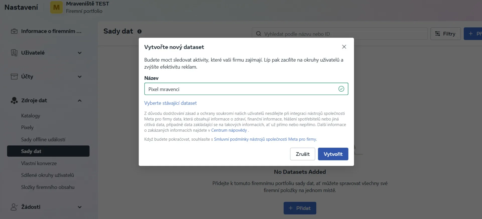 Pojmenování Meta Pixelu | Meta Business Manager – založení a nasdílení přístupů